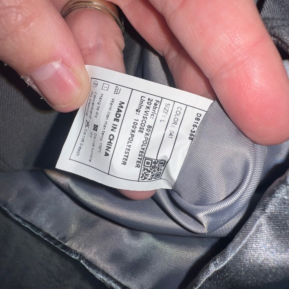 Mens Grey Formal Dress Vest Size L Polyester Viscose Wedding Prom Suit - Picture 5 of 7